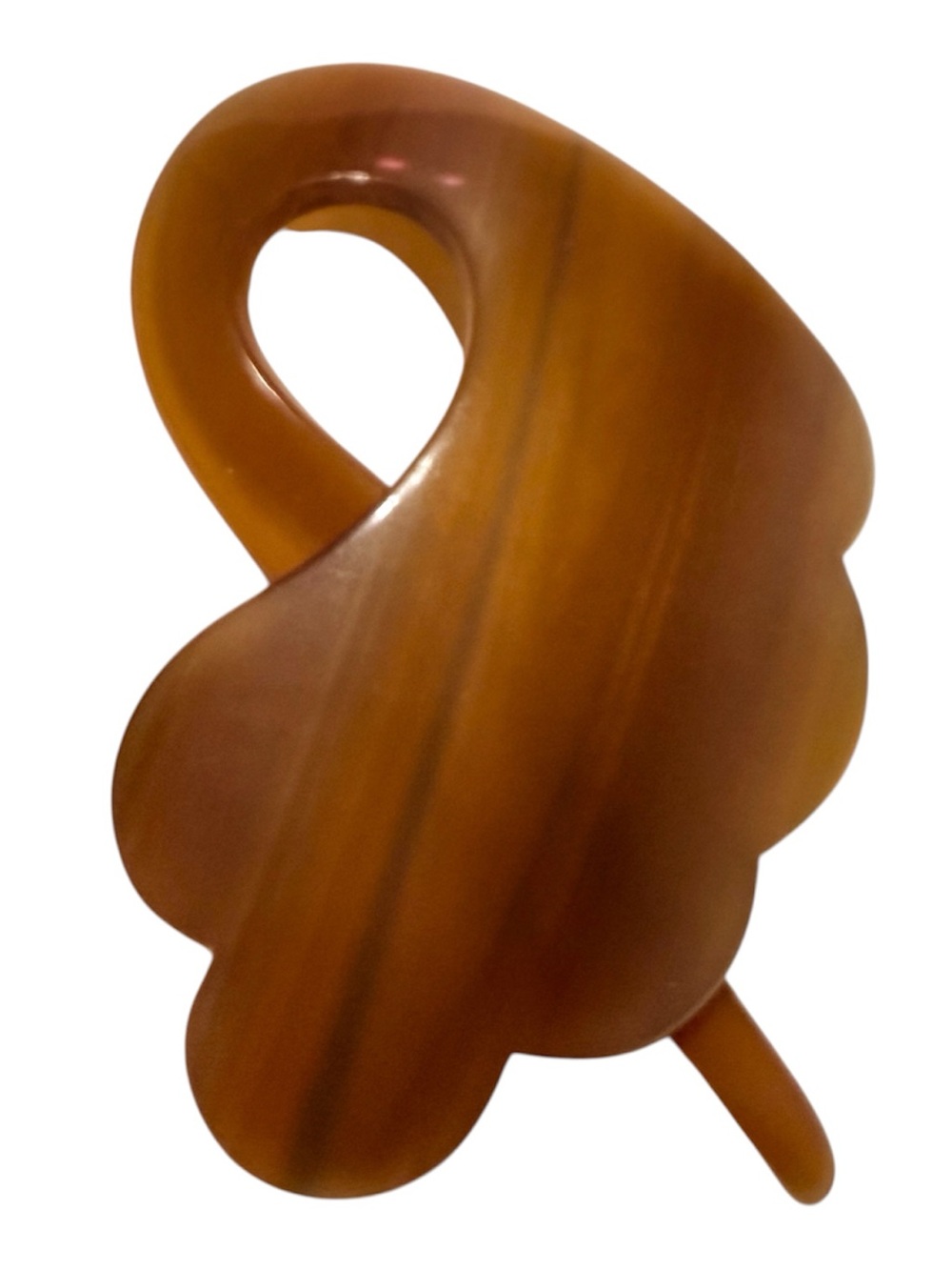 Vintage Charles Wahba Tortoiseshell Hair Pick, 2.5” Long